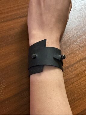 Artisan Made Vegan Leather Asymmetrical Wrap Bracelet with Studs